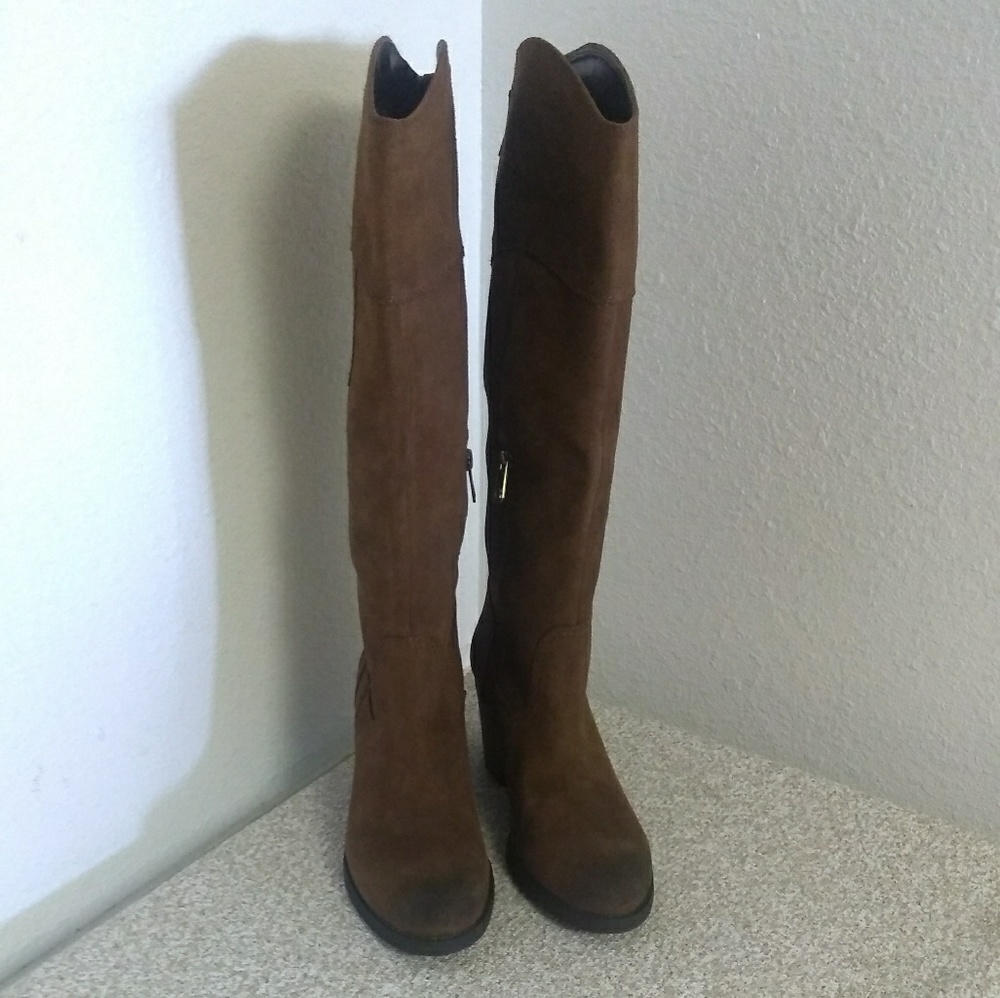 Guess Wgnya Patina Oiled Brown Suede Boots
